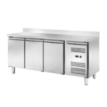 Tavolo refrigerato in acciaio ventilato 3 porte con alzatina negativo