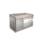 Banco pizza ventilato con 1 porta e cassettiera