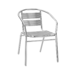 Sedia con braccioli struttura in alluminio anodizzato